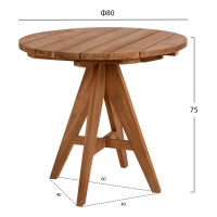ΤΡΑΠΕΖΙ LEO HM9623.11 ΣΤΡΟΓΓΥΛΟ ΜΑΣΙΦ ΞΥΛΟ ΤΕΑΚ Φ80x75Υεκ. ΤΡΑΠΕΖΙ LEO HM9623.11 ΣΤΡΟΓΓΥΛΟ ΜΑΣΙΦ ΞΥΛΟ ΤΕΑΚ Φ80x75Υεκ.