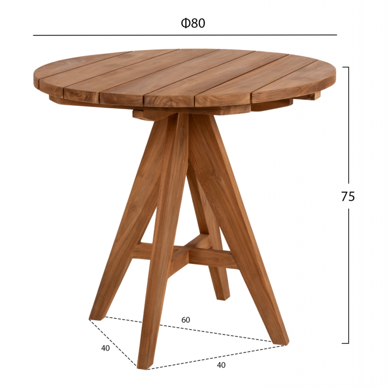 ΤΡΑΠΕΖΙ LEO HM9623.11 ΣΤΡΟΓΓΥΛΟ ΜΑΣΙΦ ΞΥΛΟ ΤΕΑΚ Φ80x75Υεκ. ΤΡΑΠΕΖΙ LEO HM9623.11 ΣΤΡΟΓΓΥΛΟ ΜΑΣΙΦ ΞΥΛΟ ΤΕΑΚ Φ80x75Υεκ.
