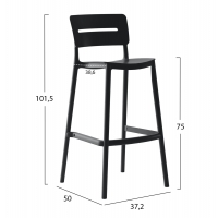 ΣΚΑΜΠΟ BAR ΠΟΛΥΠΡΟΠΥΛΕΝΙΟΥ SNOD2 HM6100.02 ΜΑΥΡΟ 37,2x50x101,5Υεκ.