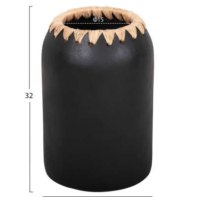 ΔΙΑΚΟΣΜΗΤΙΚΟ ΒΑΖΟ HM4376 ΤΕΡΑΚΟΤΑ ΣΕ ΜΑΥΡΟ ΜΕ ΠΛΕΞΗ ΣΤΟ ΣΤΟΜΙΟ Φ21Χ32εκ.