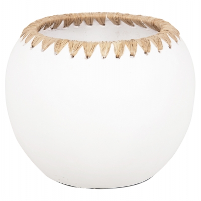 ΔΙΑΚΟΣΜΗΤΙΚΟ ΒΑΖΟ HM4375 ΤΕΡΑΚΟΤΑ ΣΕ ΛΕΥΚΟ ΜΕ ΠΛΕΞΗ ΨΑΘΑΣ ΣΤΟ ΣΤΟΜΙΟ Φ29x23Υεκ.