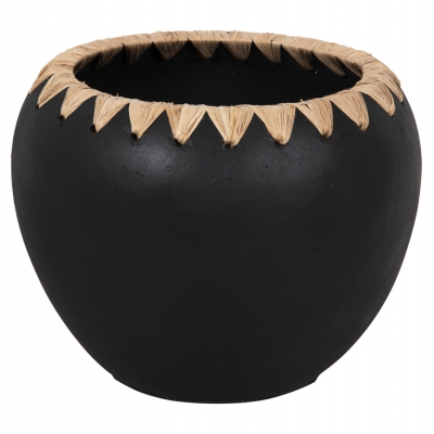 ΔΙΑΚΟΣΜΗΤΙΚΟ ΒΑΖΟ HM4374 ΤΕΡΑΚΟΤΑ ΣΕ ΜΑΥΡΟ ΜΕ ΠΛΕΞΗ ΨΑΘΑΣ ΣΤΟ ΣΤΟΜΙΟ Φ29x23Υεκ.