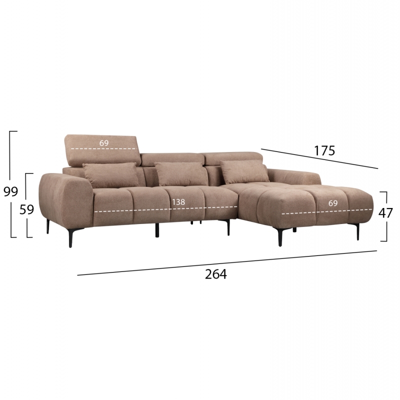 ΚΑΝΑΠΕΣ ΔΕΞΙΑ ΓΩΝΙΑ DIVYA HM3267.01R ΣΥΝΘ.SUEDE ΑΝΟΙΧΤΟ ΚΑΦΕ 264x175x99Υεκ. ΚΑΝΑΠΕΣ ΔΕΞΙΑ ΓΩΝΙΑ DIVYA HM3267.01R ΣΥΝΘ.SUEDE ΑΝΟΙΧΤΟ ΚΑΦΕ 264x175x99Υεκ.