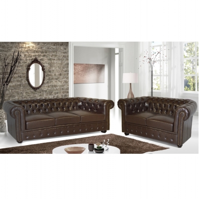 ΣΕΤ ΣΑΛΟΝΙ 2/ΘΕΣΙΟ & 3/ΘΕΣΙΟ CHESTERFIELD ΣΚΟΥΡΟ ΚΑΦΕ ΣΕΤ ΣΑΛΟΝΙ 2/ΘΕΣΙΟ & 3/ΘΕΣΙΟ CHESTERFIELD ΣΚΟΥΡΟ ΚΑΦΕ