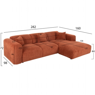 ΚΑΝΑΠΕΣ ΓΩΝΙΑ BRICKEN HM3275.03R ΚΕΡΑΜΙΔΙ ΥΦΑΣΜΑ 110-282x98-160x72Υεκ. ΚΑΝΑΠΕΣ ΓΩΝΙΑ BRICKEN HM3275.03R ΚΕΡΑΜΙΔΙ ΥΦΑΣΜΑ 110-282x98-160x72Υεκ.