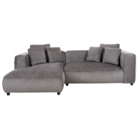 ΚΑΝΑΠΕΣ ΓΩΝΙΑ (ΑΡΙΣΤΕΡΗ) 3-ΘΕΣΙΟΣ GRACE HM3280.03L ΓΚΡΙ ΥΦΑΣΜΑ 252x160x70-90Υεκ