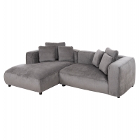 ΚΑΝΑΠΕΣ ΓΩΝΙΑ (ΑΡΙΣΤΕΡΗ) 3-ΘΕΣΙΟΣ GRACE HM3280.03L ΓΚΡΙ ΥΦΑΣΜΑ 252x160x70-90Υεκ