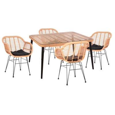 ΣΕΤ ΕΞΩΤ.ΧΩΡΟΥ 5ΤΜΧ ALLEGRA HM21027 ΣΕ ΜΠΕΖ & ΜΑΥΡΟ ΧΡΩΜΑ WICKER-ΜΕΤΑΛΛΟ ΣΕΤ ΕΞΩΤ.ΧΩΡΟΥ 5ΤΜΧ ALLEGRA HM21027 ΣΕ ΜΠΕΖ & ΜΑΥΡΟ ΧΡΩΜΑ WICKER-ΜΕΤΑΛΛΟ