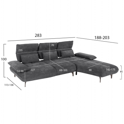 ΓΩΝΙΑΚΟΣ ΚΑΝΑΠΕΣ (ΔΕΞΙΑ) CONVERT HM3268.03R ΓΚΡΙ ΥΦΑΣΜΑ 283x188x100Υεκ. ΓΩΝΙΑΚΟΣ ΚΑΝΑΠΕΣ (ΔΕΞΙΑ) CONVERT HM3268.03R ΓΚΡΙ ΥΦΑΣΜΑ 283x188x100Υεκ.