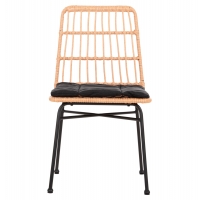ΚΑΡΕΚΛΑ ALLEGRA HM5705.11 ΜΑΥΡΗ ΜΕΤΑΛΛΙΚΗ ΜΕ ΜΑΞΙΛΑΡΙ-WICKER ΜΠΕΖ 46,5x50x85Υεκ.