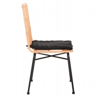 ΚΑΡΕΚΛΑ ALLEGRA HM5705.11 ΜΑΥΡΗ ΜΕΤΑΛΛΙΚΗ ΜΕ ΜΑΞΙΛΑΡΙ-WICKER ΜΠΕΖ 46,5x50x85Υεκ.