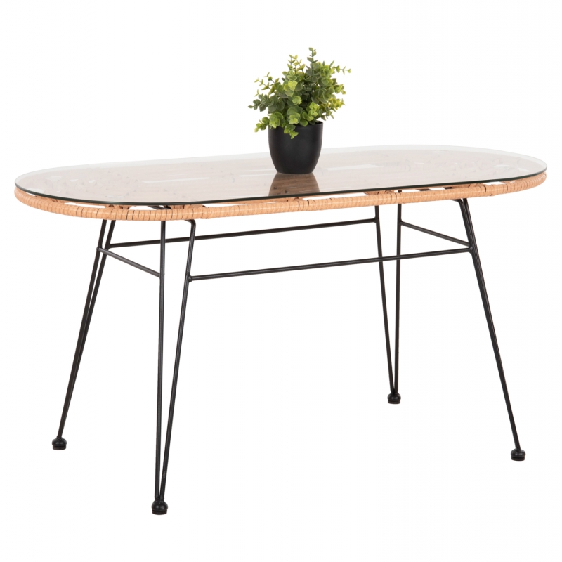 ΤΡΑΠΕΖΙ ΟΒΑΛ ΧΑΜΗΛΟ ALLEGRA HM5695.11 ΜΠΕΖ WICKER-ΜΑΥΡΟ ΜΕΤΑΛΛΟ 100x45x51,5Υεκ. ΤΡΑΠΕΖΙ ΟΒΑΛ ΧΑΜΗΛΟ ALLEGRA HM5695.11 ΜΠΕΖ WICKER-ΜΑΥΡΟ ΜΕΤΑΛΛΟ 100x45x51,5Υεκ.