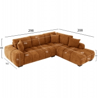 ΚΑΝΑΠΕΣ ΓΩΝΙΑ (ΔΕΞΙΑ) COVEN HM3266.02R ΚΕΡΑΜΙΔΙ ΥΦΑΣΜΑ 298x102-208x85Υεκ.