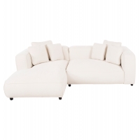 ΚΑΝΑΠΕΣ ΓΩΝΙΑ (ΑΡΙΣΤΕΡΗ) 3-ΘΕΣΙΟΣ GRACE HM3280.02L ΛΕΥΚΟ ΥΦΑΣΜΑ 252x160x70-90Υεκ