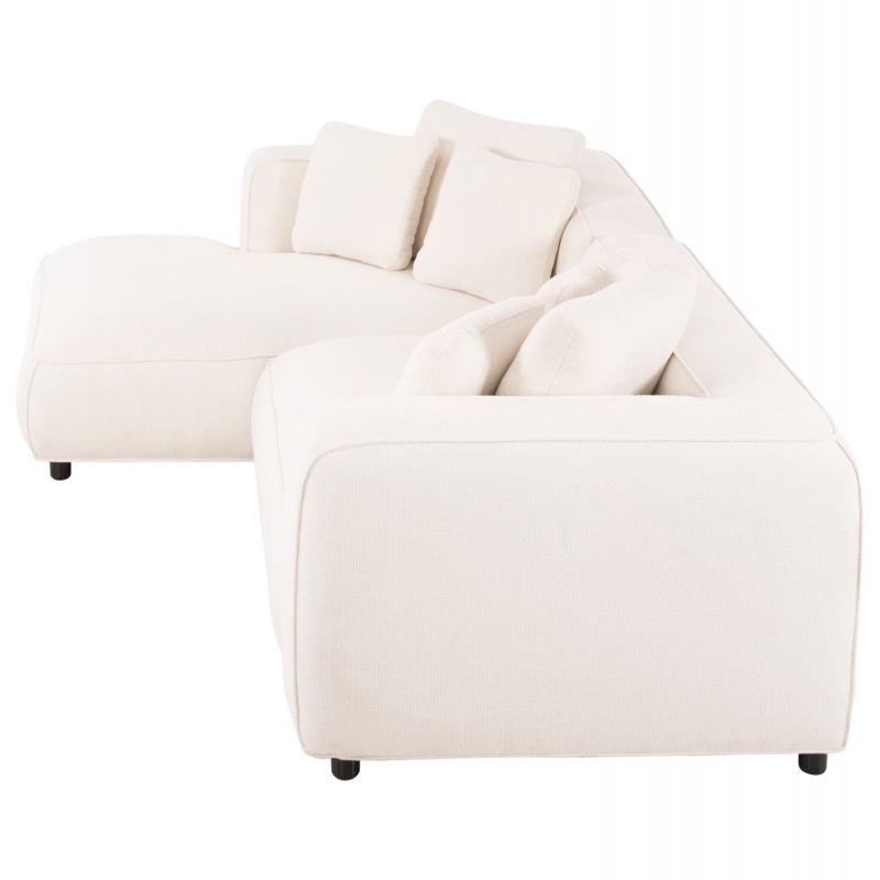 ΚΑΝΑΠΕΣ ΓΩΝΙΑ (ΑΡΙΣΤΕΡΗ) 3-ΘΕΣΙΟΣ GRACE HM3280.02L ΛΕΥΚΟ ΥΦΑΣΜΑ 252x160x70-90Υεκ