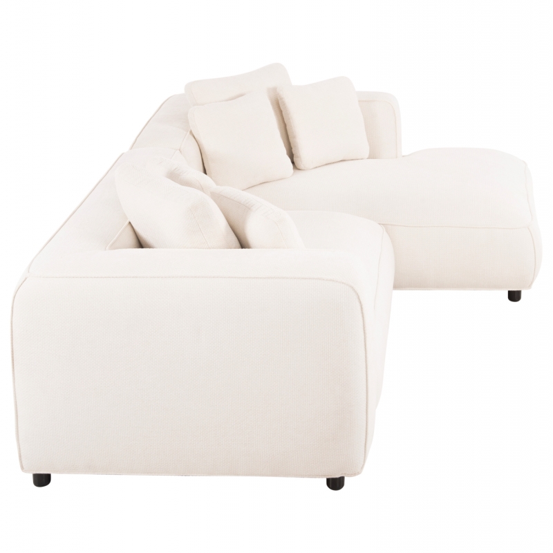 ΚΑΝΑΠΕΣ ΓΩΝΙΑ (ΔΕΞΙΑ) 3-ΘΕΣΙΟΣ GRACE HM3280.02R ΛΕΥΚΟ ΥΦΑΣΜΑ 252x160x70-90Υεκ