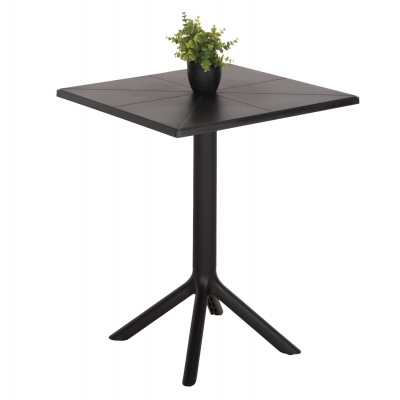 ΤΡΑΠΕΖΙ ΠΟΛΥΠΡΟΠΥΛΕΝΙΟΥ ΤΕΤΡΑΓΩΝΟ TERRIN HM6125.12 ΜΑΥΡΟ 60,5x60,5x76,5Υεκ.