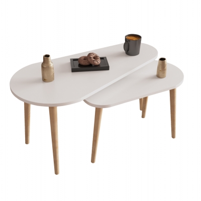 ΤΡΑΠΕΖΙΑ ΣΑΛΟΝΙΟΥ 2ΤΜΧ APRILIA HM18179.05 ΜΕΛΑΜΙΝΗ ΣΕ ΛΕΥΚΟ 95x47x47Υεκ