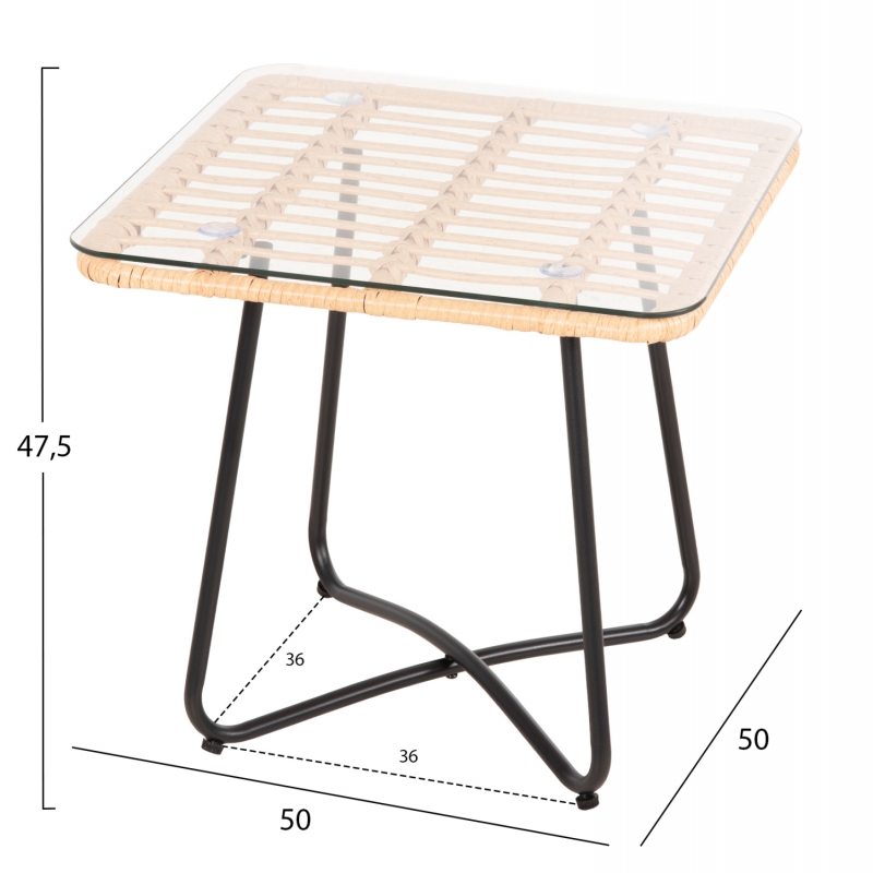ΤΡΑΠΕΖΑΚΙ GERRY HM5717.11 ΜΕ WICKER ΜΠΕΖ-ΜΑΥΡΟ ΜΕΤΑΛ.ΣΚΕΛΕΤΟ 50x50x47,5Υεκ. ΤΡΑΠΕΖΑΚΙ GERRY HM5717.11 ΜΕ WICKER ΜΠΕΖ-ΜΑΥΡΟ ΜΕΤΑΛ.ΣΚΕΛΕΤΟ 50x50x47,5Υεκ.