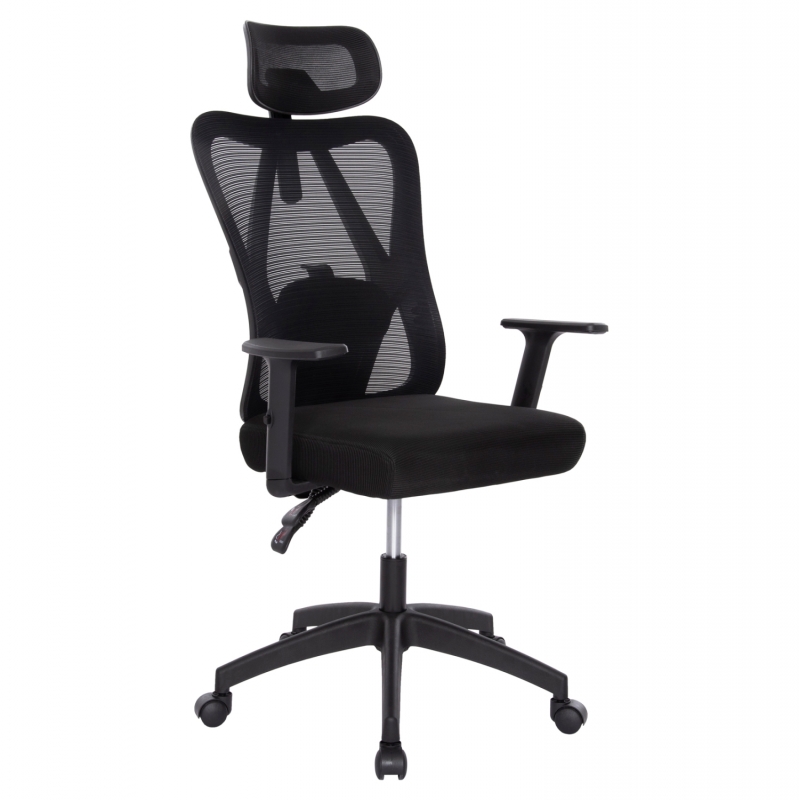 ΚΑΡΕΚΛΑ ΓΡΑΦΕΙΟΥ MEXER HM1195.01 ΜΑΥΡΟ MESH-PP ΒΑΣΗ 68x70x136Υεκ.