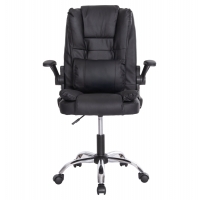 ΚΑΡΕΚΛΑ ΓΡΑΦΕΙΟΥ CANAN HM1201 ΜΑΥΡO PVC-ΒΑΣΗ ΧΡΩΜΙΟΥ 66x61x105Υεκ.