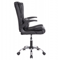 ΚΑΡΕΚΛΑ ΓΡΑΦΕΙΟΥ CANAN HM1201 ΜΑΥΡO PVC-ΒΑΣΗ ΧΡΩΜΙΟΥ 66x61x105Υεκ.