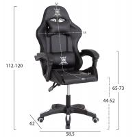 ΠΟΛΥΘΡΟΝΑ GAMING DARREN HM1203.04 ΜΑΥΡΟ-ΛΕΥΚΟ PVC & NYLON 58.5x100x120Υεκ.