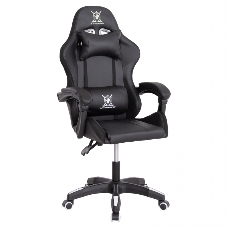 ΠΟΛΥΘΡΟΝΑ GAMING DARREN HM1203.04 ΜΑΥΡΟ-ΛΕΥΚΟ PVC & NYLON 58.5x100x120Υεκ.