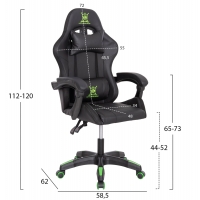 ΠΟΛΥΘΡΟΝΑ GAMING DARREN HM1203.03 ΜΑΥΡΟ-ΠΡΑΣΙΝΟ PVC & NYLON 58.5x100x120Υεκ.