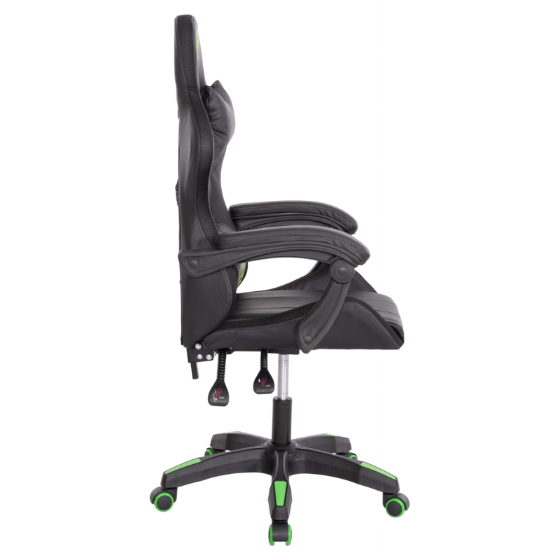 ΠΟΛΥΘΡΟΝΑ GAMING DARREN HM1203.03 ΜΑΥΡΟ-ΠΡΑΣΙΝΟ PVC & NYLON 58.5x100x120Υεκ.