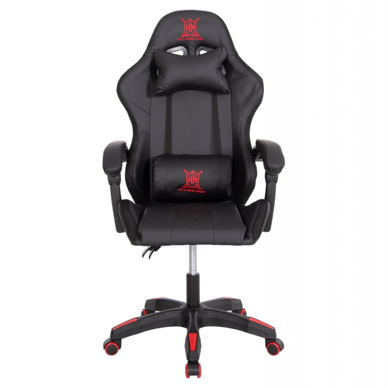 ΠΟΛΥΘΡΟΝΑ GAMING DARREN HM1203.01 ΜΑΥΡΟ-ΚΟΚΚΙΝΟ PVC & NYLON 58.5x100x120Υεκ.