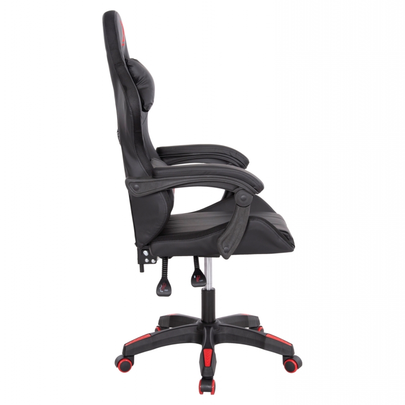 ΠΟΛΥΘΡΟΝΑ GAMING DARREN HM1203.01 ΜΑΥΡΟ-ΚΟΚΚΙΝΟ PVC & NYLON 58.5x100x120Υεκ.