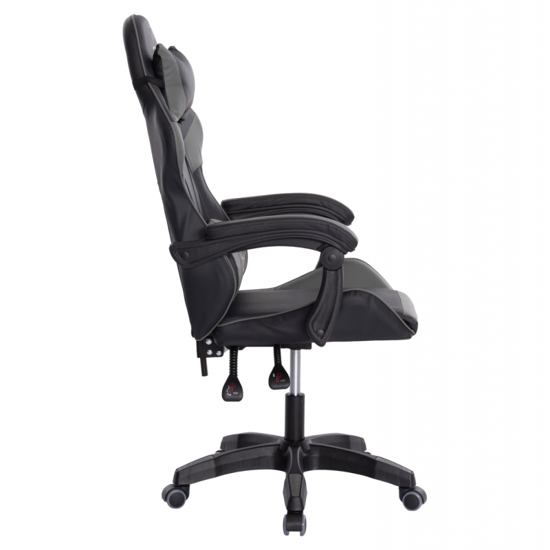 ΠΟΛΥΘΡΟΝΑ GAMING DARREN HM1203.10 ΜΑΥΡΟ-ΓΚΡΙ PVC & NYLON 60x60x120Υεκ.