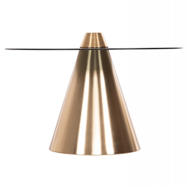 ΤΡΑΠΕΖΙA ΣΑΛΟΝΙΟΥ 2ΤΜΧ REBEN HM9919 ΜΕΤΑΛΛΟ ΧΡΥΣΟ-ΦΙΜΕ ΜΑΥΡΟ ΓΥΑΛΙ Φ80 & Φ60 εκ.