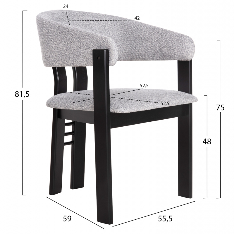 ΚΑΡΕΚΛΑ ZARRA HM9970.02 RUBBERWOOD ΣΕ ΜΑΥΡΟ-ΑΝΟΙΧΤΟ ΓΚΡΙ ΥΦΑΣΜΑ 55,5x59x81,5Υεκ ΚΑΡΕΚΛΑ ZARRA HM9970.02 RUBBERWOOD ΣΕ ΜΑΥΡΟ-ΑΝΟΙΧΤΟ ΓΚΡΙ ΥΦΑΣΜΑ 55,5x59x81,5Υεκ