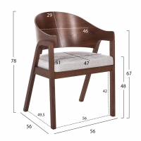 ΚΑΡΕΚΛΑ NERO HM9972 RUBBERWOOD ΣΕ ΚΑΡΥΔΙ-ΓΚΡΙ ΥΦΑΣΜΑ ΚΑΘΙΣΜΑ 56x56x78Yεκ. ΚΑΡΕΚΛΑ NERO HM9972 RUBBERWOOD ΣΕ ΚΑΡΥΔΙ-ΓΚΡΙ ΥΦΑΣΜΑ ΚΑΘΙΣΜΑ 56x56x78Yεκ.