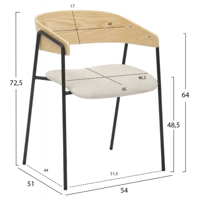 ΚΑΡΕΚΛΑ ΤΡΑΠΕΖΑΡΙΑΣ KORIN HM9975.01 ΜΕΤΑΛΛΟ-ΥΦΑΣΜΑ ΜΠΕΖ-ΞΥΛΟ 54x51x72,5Υεκ ΚΑΡΕΚΛΑ ΤΡΑΠΕΖΑΡΙΑΣ KORIN HM9975.01 ΜΕΤΑΛΛΟ-ΥΦΑΣΜΑ ΜΠΕΖ-ΞΥΛΟ 54x51x72,5Υεκ
