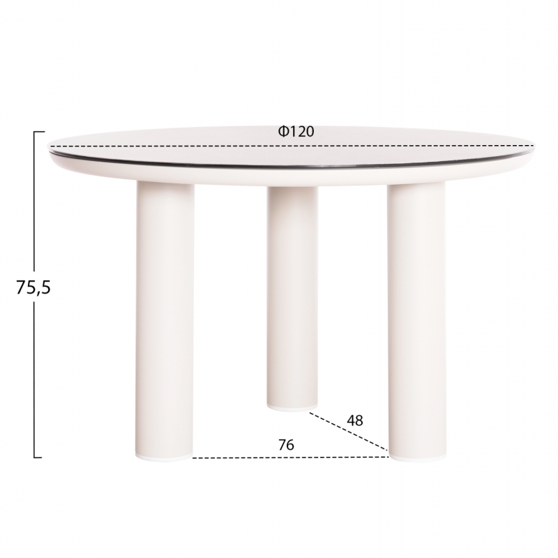 ΤΡΑΠΕΖΙ ΑΛΟΥΜΙΝΙΟΥ DOSUN HM6201.02 ΚΡΕΜ ΣΚΕΛΕΤΟΣ-3D PRINT ΓΥΑΛΙ-ΚΕΡΑΜΙΚΟ LOOK Φ120εκ ΤΡΑΠΕΖΙ ΑΛΟΥΜΙΝΙΟΥ DOSUN HM6201.02 ΚΡΕΜ ΣΚΕΛΕΤΟΣ-3D PRINT ΓΥΑΛΙ-ΚΕΡΑΜΙΚΟ LOOK Φ120εκ