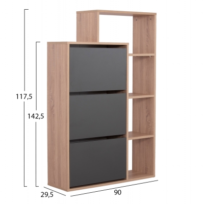 ΠΑΠΟΥΤΣΟΘΗΚΗ ROBBEN HM18189.06 ΜΕΛΑΜΙΝΗ ΣΕ ΑΝΘΡΑΚΙ-ΟΑΚ 90x29.5x142.5Υεκ. ΠΑΠΟΥΤΣΟΘΗΚΗ ROBBEN HM18189.06 ΜΕΛΑΜΙΝΗ ΣΕ ΑΝΘΡΑΚΙ-ΟΑΚ 90x29.5x142.5Υεκ.