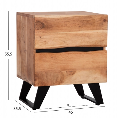 ΚΟΜΟΔΙΝΟ ALICIA ΜΕ 2 ΣΥΡΤΑΡΙΑ HM8360.21 ΜΑΣΙΦ ΞΥΛΟ ΑΚΑΚΙΑΣ-ΜΕΤΑΛΛΟ 45x35x56Yεκ. ΚΟΜΟΔΙΝΟ ALICIA ΜΕ 2 ΣΥΡΤΑΡΙΑ HM8360.21 ΜΑΣΙΦ ΞΥΛΟ ΑΚΑΚΙΑΣ-ΜΕΤΑΛΛΟ 45x35x56Yεκ.