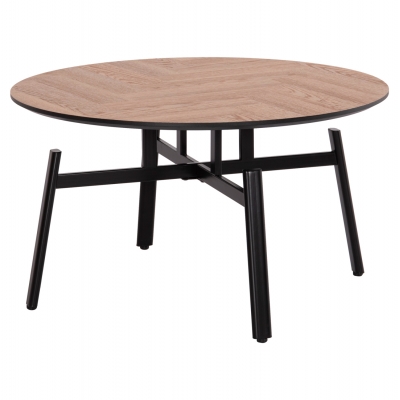 ΤΡΑΠΕΖΙ ΣΑΛΟΝΙΟΥ ΠΕΡΙΣΤΡΕΦΟΜΕΝΟ NORTON HM18035.03 ΜΕΤΑΛΛΟ ΜΑΥΡΟ-MDF TOP Φ80x45,5Υ