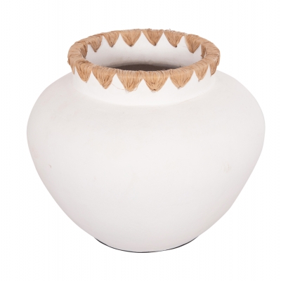 ΔΙΑΚΟΣΜΗΤΙΚΟ ΒΑΖΟ RENTON(L) HM4371 ΤΕΡΑΚΟΤΑ ΛΕΥΚΗ-ΠΛΕΞΗ ΨΑΘΑΣ ΣΤΟ ΣΤΟΜΙΟ Φ32x26,5Υεκ