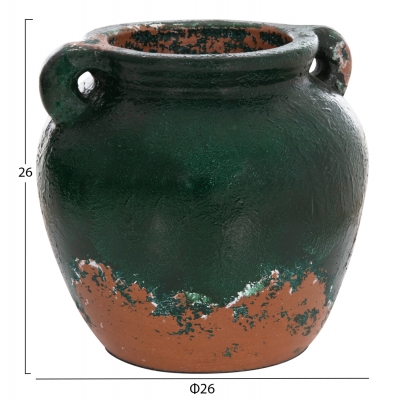 ΔΙΑΚΟΣΜΗΤΙΚΟ ΒΑΖΟ HM4380 ΤΕΡΑΚΟΤΑ ΣΕ ANTIQUE ΠΡΑΣΙΝΗ ΑΠΟΧΡΩΣΗ Φ26Χ26Yεκ.