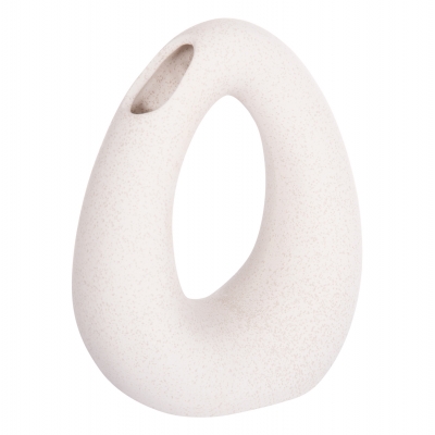 ΕΠΙΤΡΑΠΕΖΙΟ ΚΕΡΑΜΙΚΟ ΔΙΑΚΟΣΜΗΤΙΚΟ ELLIPTO HM4644.01 ΥΠΟΛΕΥΚΟ ΚΡΥΣΤΑΛΛΙΚΟ 16,5x9x20Υεκ