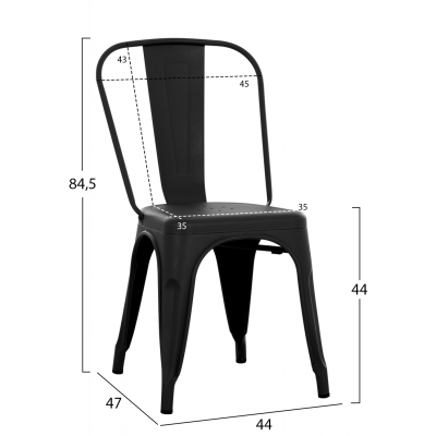 ΚΑΡΕΚΛΑ ΜΕΤΑΛΛΙΚΗ MELITA-PRO HM8641.42 ΜΑΥΡΟ ΜΑΤ 44x47x84.5Υεκ. ΚΑΡΕΚΛΑ ΜΕΤΑΛΛΙΚΗ MELITA-PRO HM8641.42 ΜΑΥΡΟ ΜΑΤ 44x47x84.5Υεκ.