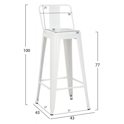 ΣΚΑΜΠΟ BAR ME ΠΛΑΤΗ ΜΕΤΑΛΛΙΚΟ MELITA-PRO HM8643.41 ΛΕΥΚΟ ΜΑΤ 42x42x100Υεκ. ΣΚΑΜΠΟ BAR ME ΠΛΑΤΗ ΜΕΤΑΛΛΙΚΟ MELITA-PRO HM8643.41 ΛΕΥΚΟ ΜΑΤ 42x42x100Υεκ.