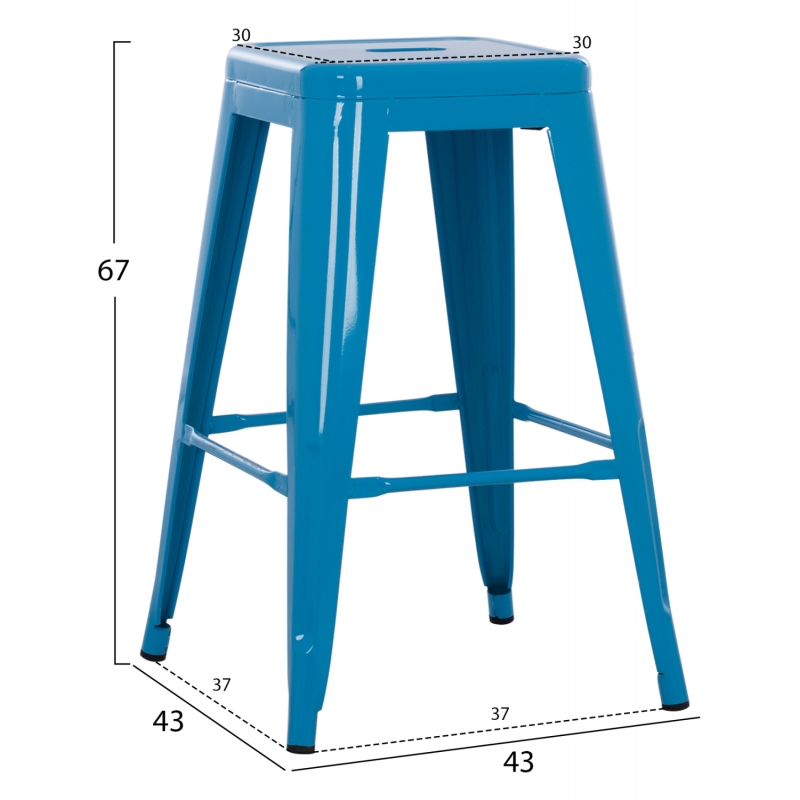 ΣΚΑΜΠΟ ΜΕΣΑΙΟΥ ΥΨΟΥΣ ΜΕΤΑΛΛΙΚΟ MELITA-PRO HM8573.48 ΜΠΛΕ 43x43x67Υεκ.