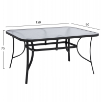 ΤΡΑΠΕΖΙ BRUNO 150X90Χ72Υεκ. ΜΕΤΑΛΛΙΚΟ ΜΑΥΡΟ ΜΕ ΓΥΑΛΙΝΗ ΕΠΙΦΑΝΕΙΑ HM5145.03 ΤΡΑΠΕΖΙ BRUNO 150X90Χ72Υεκ. ΜΕΤΑΛΛΙΚΟ ΜΑΥΡΟ ΜΕ ΓΥΑΛΙΝΗ ΕΠΙΦΑΝΕΙΑ HM5145.03