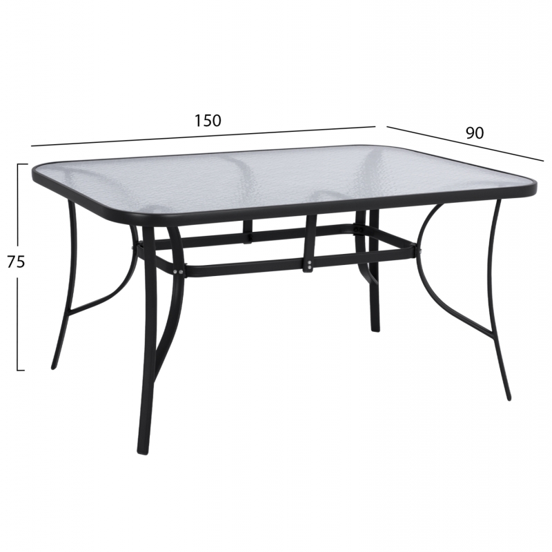 ΤΡΑΠΕΖΙ BRUNO 150X90Χ72Υεκ. ΜΕΤΑΛΛΙΚΟ ΜΑΥΡΟ ΜΕ ΓΥΑΛΙΝΗ ΕΠΙΦΑΝΕΙΑ HM5145.03 ΤΡΑΠΕΖΙ BRUNO 150X90Χ72Υεκ. ΜΕΤΑΛΛΙΚΟ ΜΑΥΡΟ ΜΕ ΓΥΑΛΙΝΗ ΕΠΙΦΑΝΕΙΑ HM5145.03