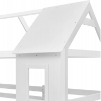 ΠΑΙΔΙΚΗ ΚΟΥΚΕΤΑ ΣΠΙΤΑΚΙ  τ.MONTESSORI HOOD HM705.03 ΞΥΛΟ ΠΕΥΚΟΥ ΣΕ ΛΕΥΚΟ-ΣΤΡΩΜΑΤΑ 190x90εκ